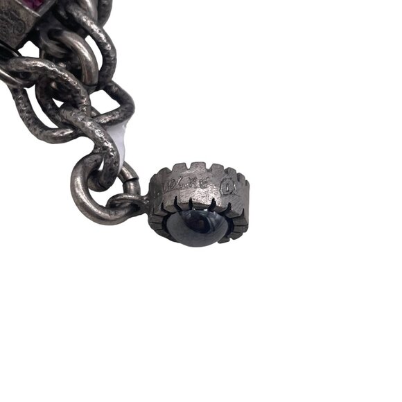 Vtg Early Patricia Locke Charm Bracelet Silver Tone Colorful Jewels NWT B33 - Picture 4 of 7